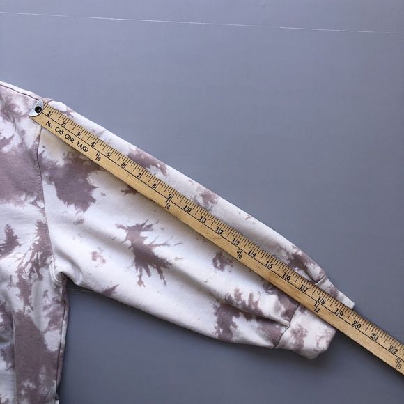 VARLEY Women Large Romero Sweat Taupe White Tie Dye Half Zip Pullover Sweatshirt - Picture 11 of 12